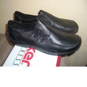 Rieker Antistress Black Leather Slip On Celia Loafers EUR Sz 39 US Sz 8 NEW!